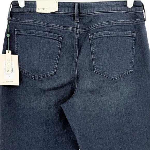 NYDJ Women's Kristie 80's Blue Denim Bermuda Size 10 Liftxtuck Tech, Raw Hem NWT - Picture 4 of 10